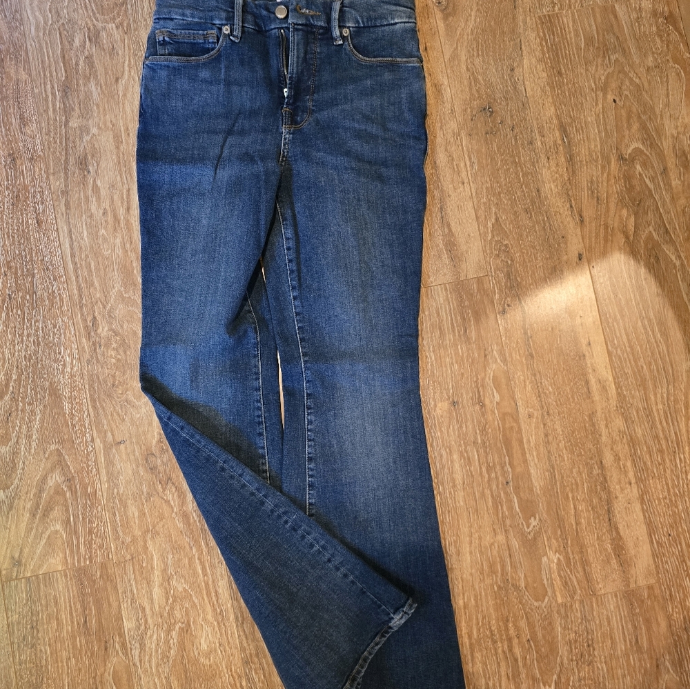 Good American Dark Blue Flare Leg Jeans